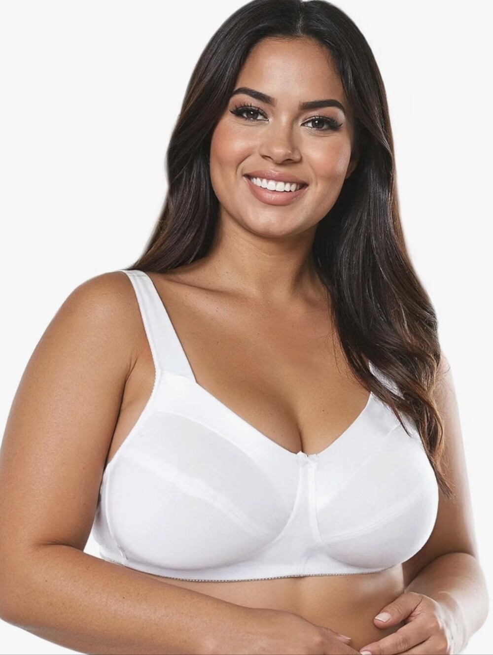 Satin Trim Wireless Cotton Bra with Unlined Cups